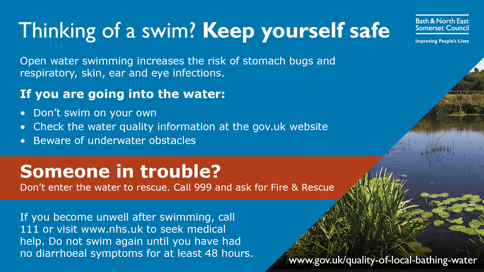 Take care and stay safe near the water this summer Newsroom Bath
